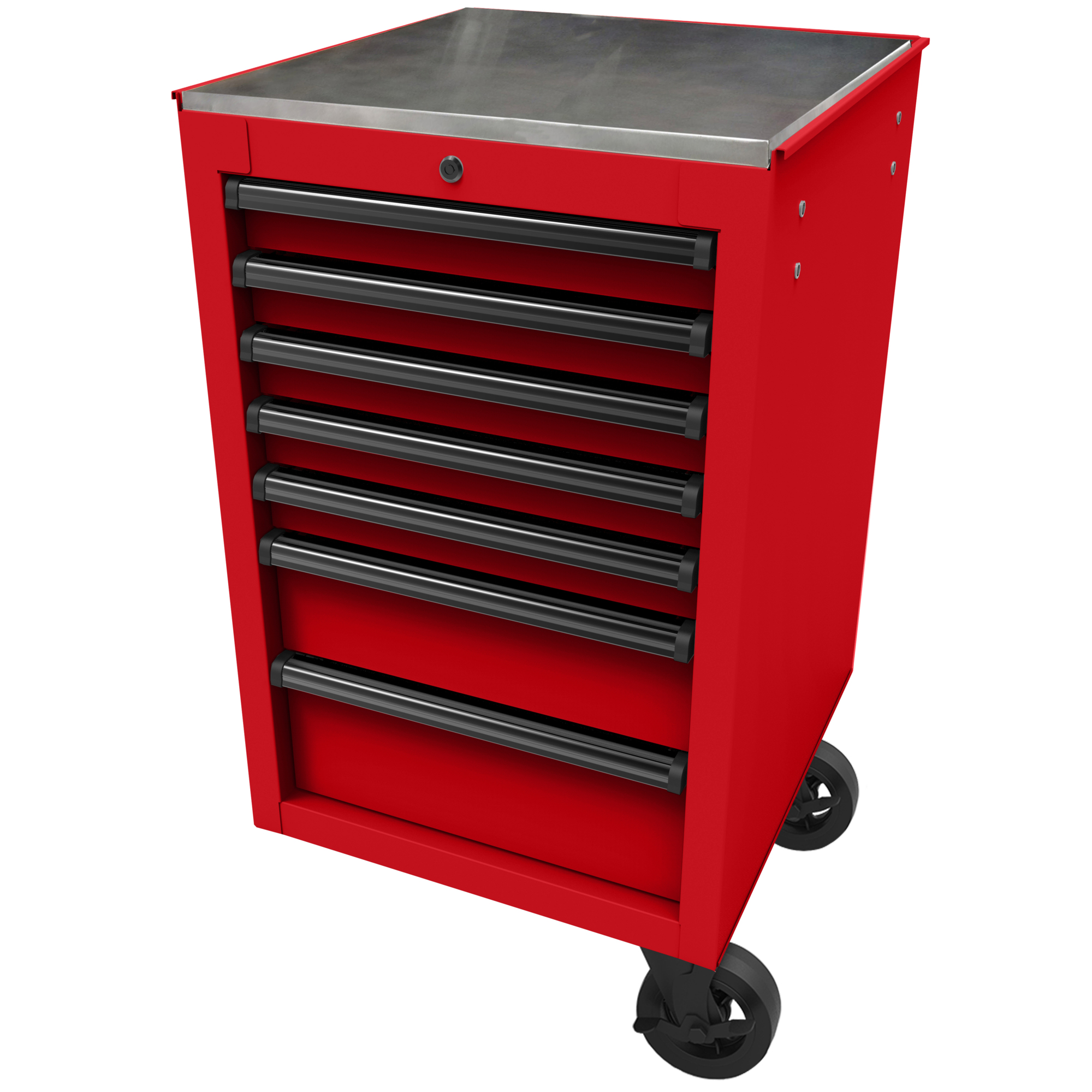 Homak RS Pro, 22in. RS PRO 7-DRAWER SIDE CABINET RED, Width 22 in, Height 35.13 in, Color Red, Model# RD08022070